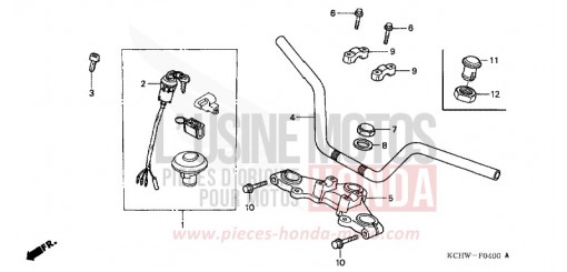 TUYAU DE GUIDON/PONT SUPERIEUR CG125M1 de 2001